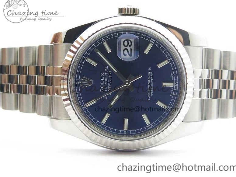 0216 DateJust 36 SS 116234 ARF 1:1 Best Edition 904L Steel Blue Dial on Jubilee Bracelet SH3135 V TravelReady 3214